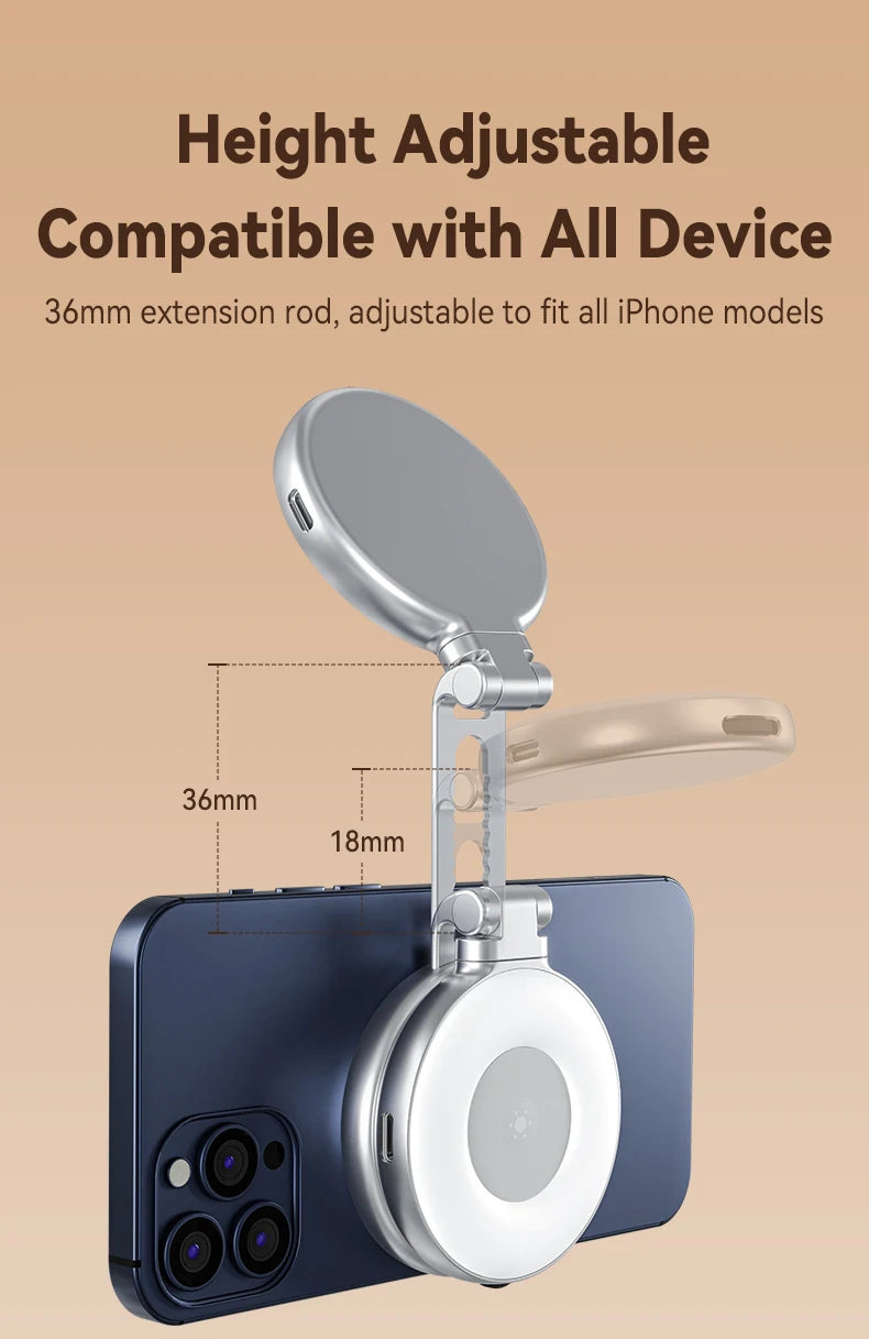 AA Poignée magnétique pour téléphone portable, support de téléphone, aide à la prise de vue, télécommande, pour iPhone, Huawei, Samsung
