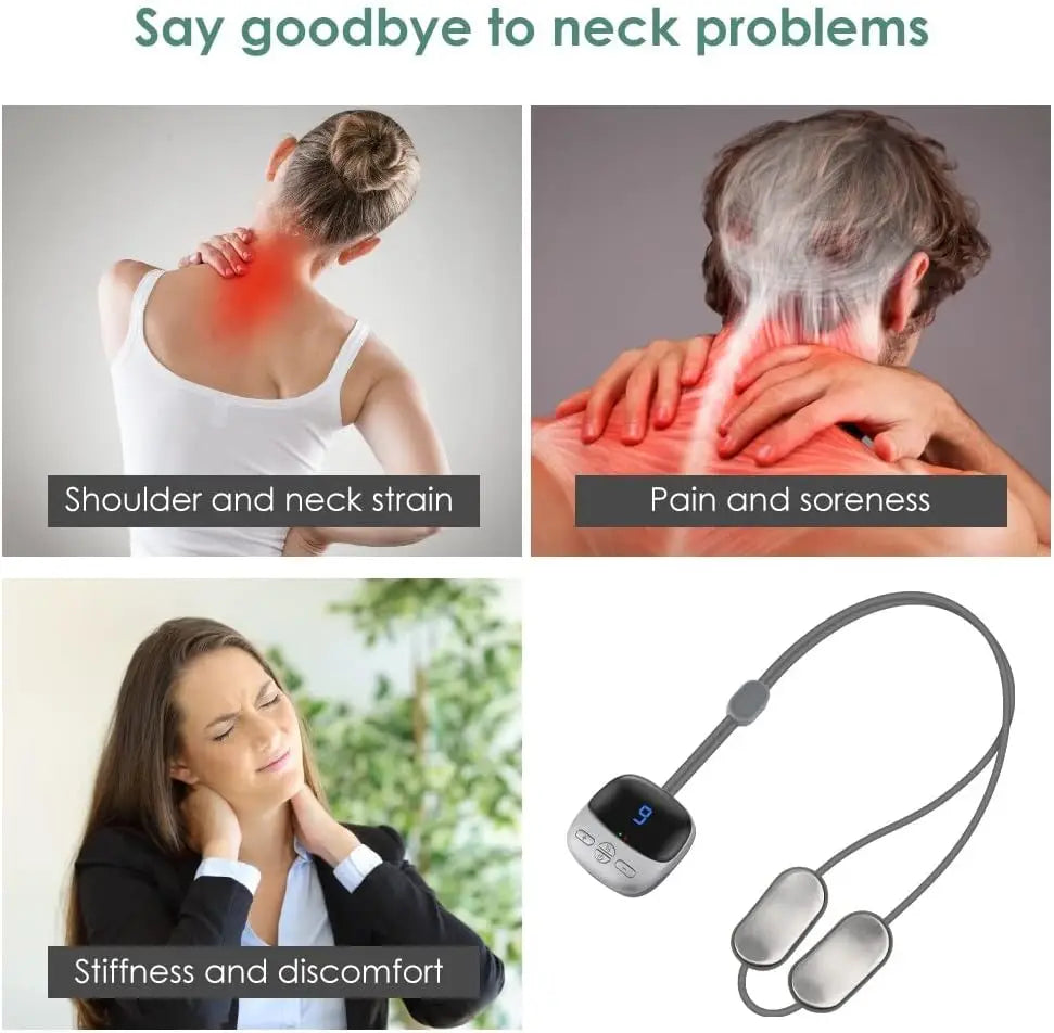 Masseur Cervical Intelligent – TENS/EMS, Chauffant et Portable