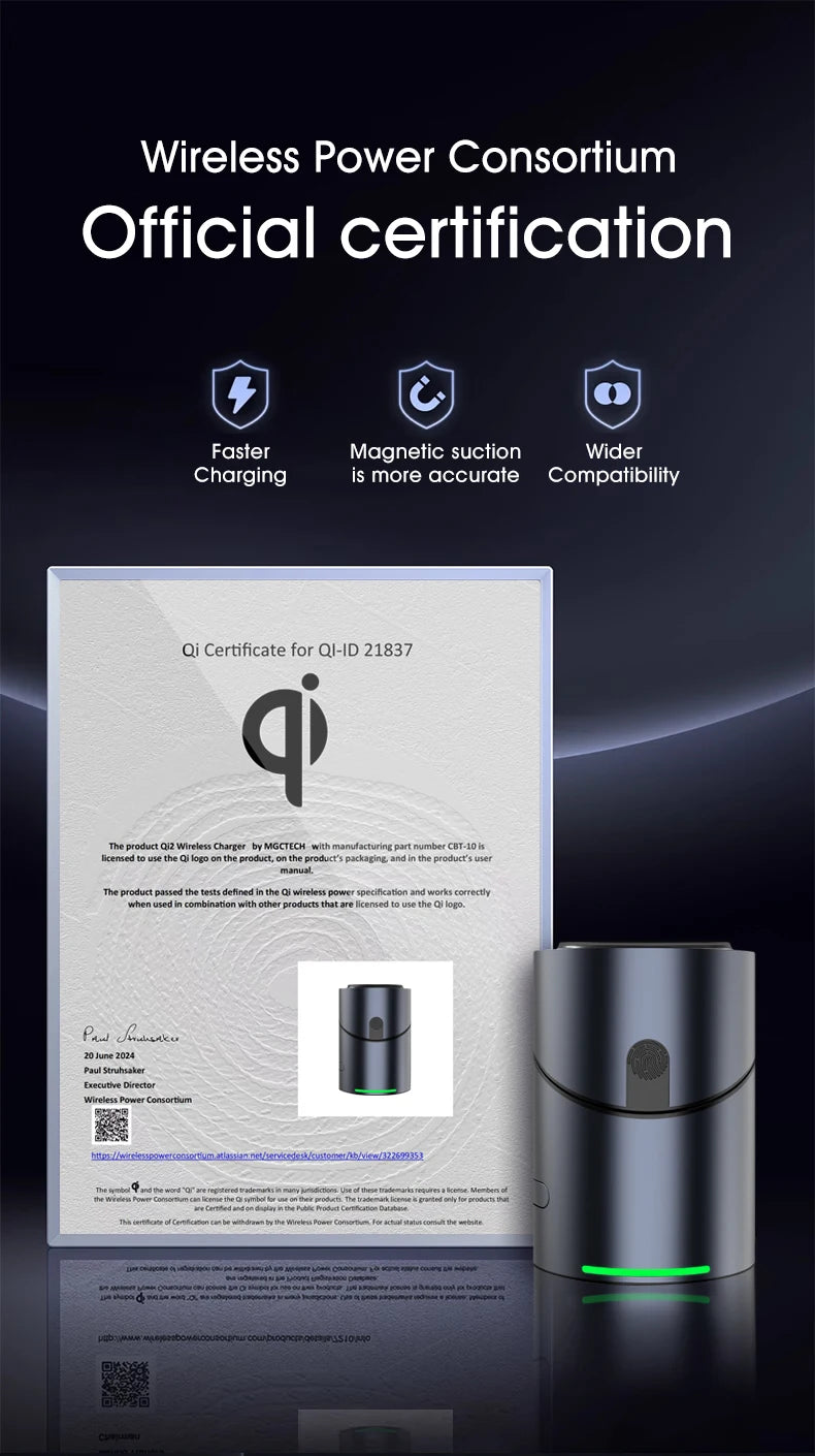 Chargeur sans fil magnétique tactile Android, iPhone, iWatch, Airpods, station de charge rapide