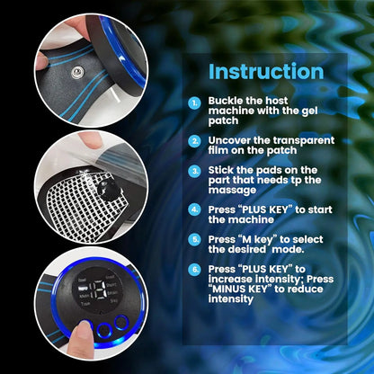 Mini masseur de cou électrique EMS, patch de massage pour les vertèbres cervicales et dorsales, 8 modes, soulage la fatigue musculaire