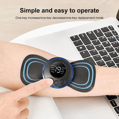 Mini masseur de cou électrique EMS, patch de massage pour les vertèbres cervicales et dorsales, 8 modes, soulage la fatigue musculaire