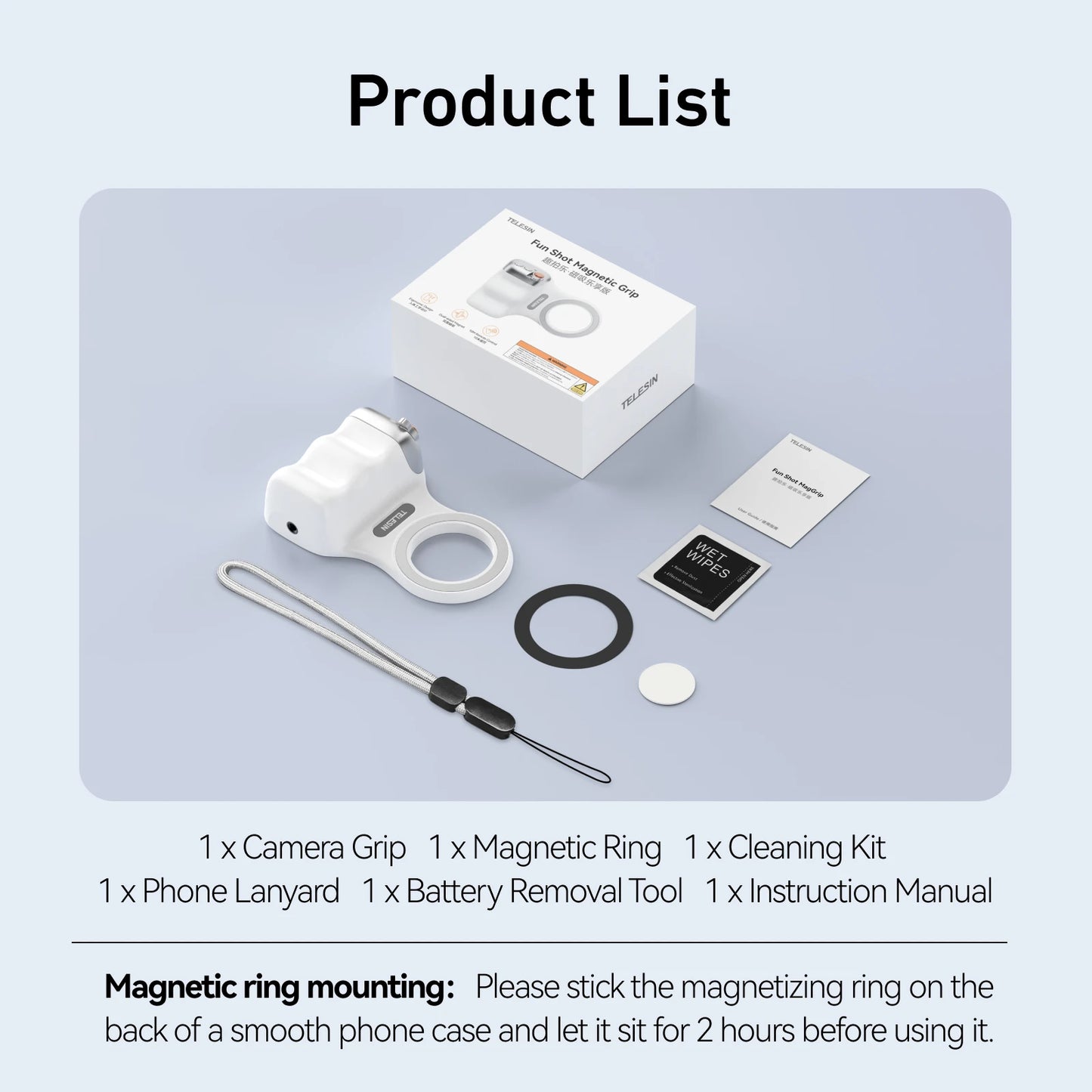 AA Poignée magnétique pour téléphone portable, support de téléphone, aide à la prise de vue, télécommande, pour iPhone, Huawei, Samsung