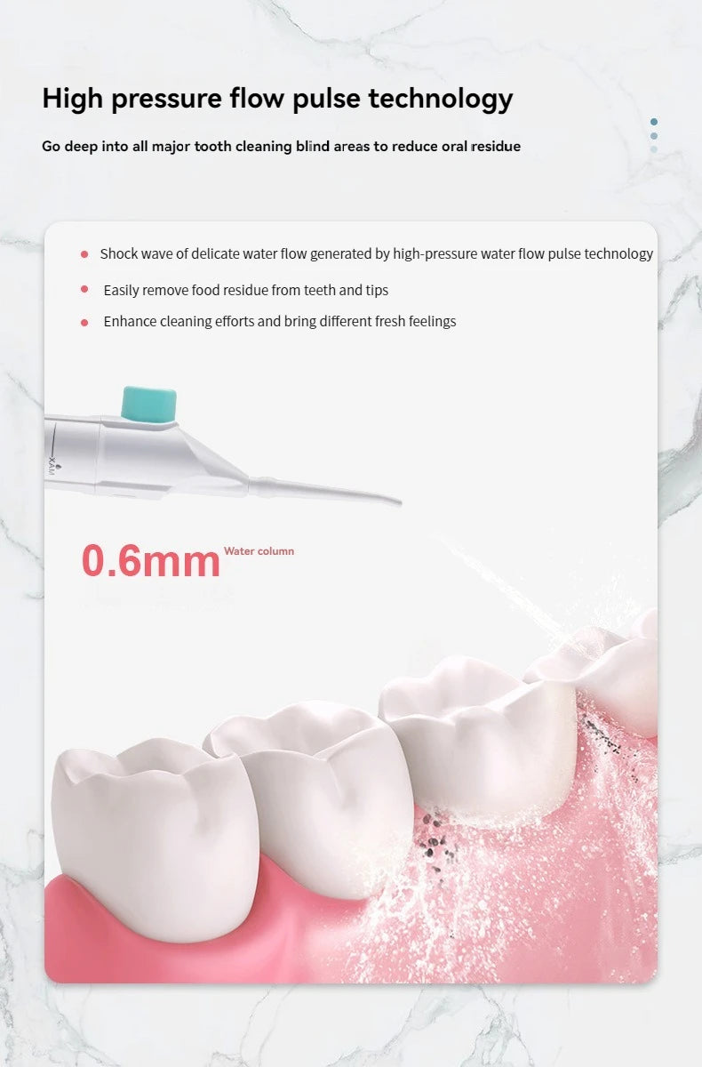 Irrigateur buccal haute pression domestique Dents portables Eau propre Fil dentaire Manuel Eau haute pression Cure-dent