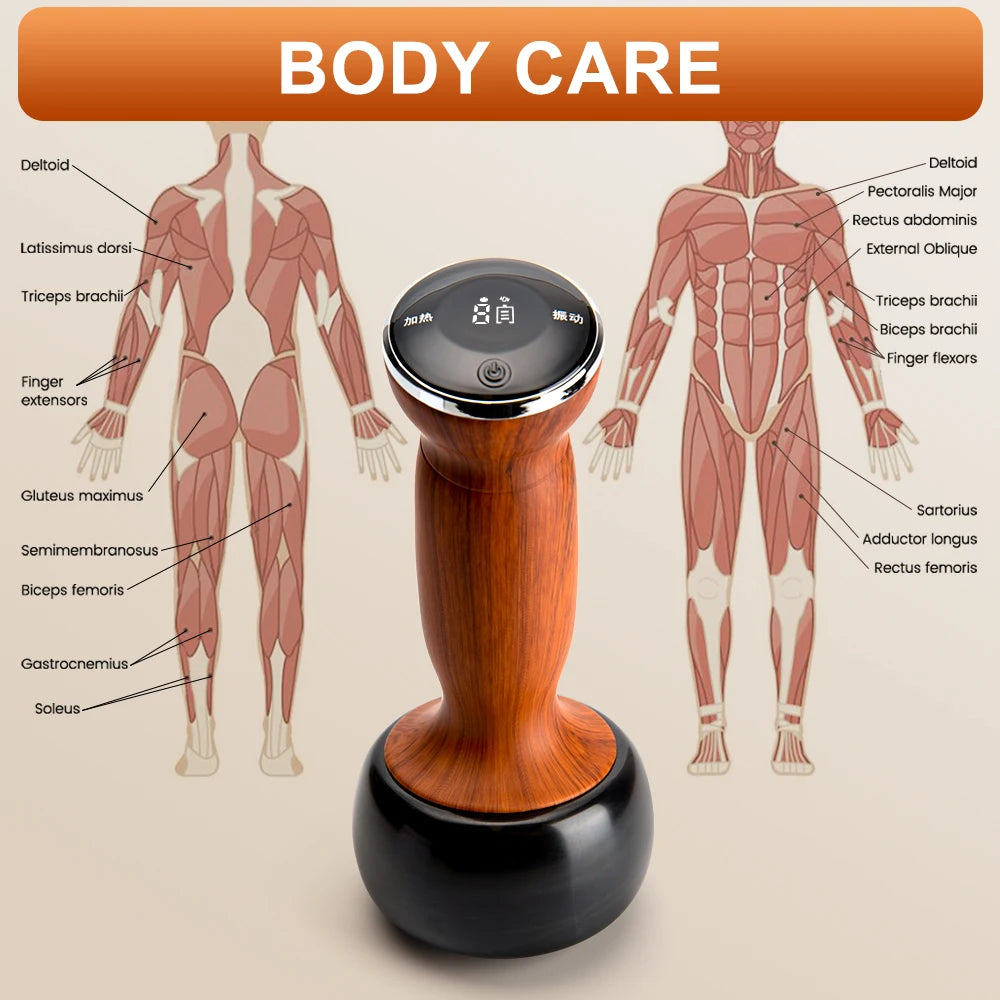 Appareil de Massage Chauffant Guasha – Sans Fil pour Dos, Cou et SPA Thérapie