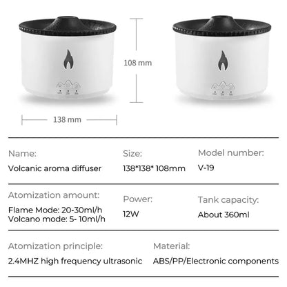 Diffuseur Flamme Volcan – Humidificateur et Parfum d’Ambiance
