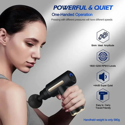 Pistolet de massage portable pour fascias 2027, mini appareil léger et réglable pour massage des tissus profonds, vitesse réglable, pour tout le corps