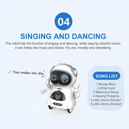939A Pocket Robot Talking Interactive Dialogue Voice Recognition Record Singing Dancing Telling Story Mini Robot Toy