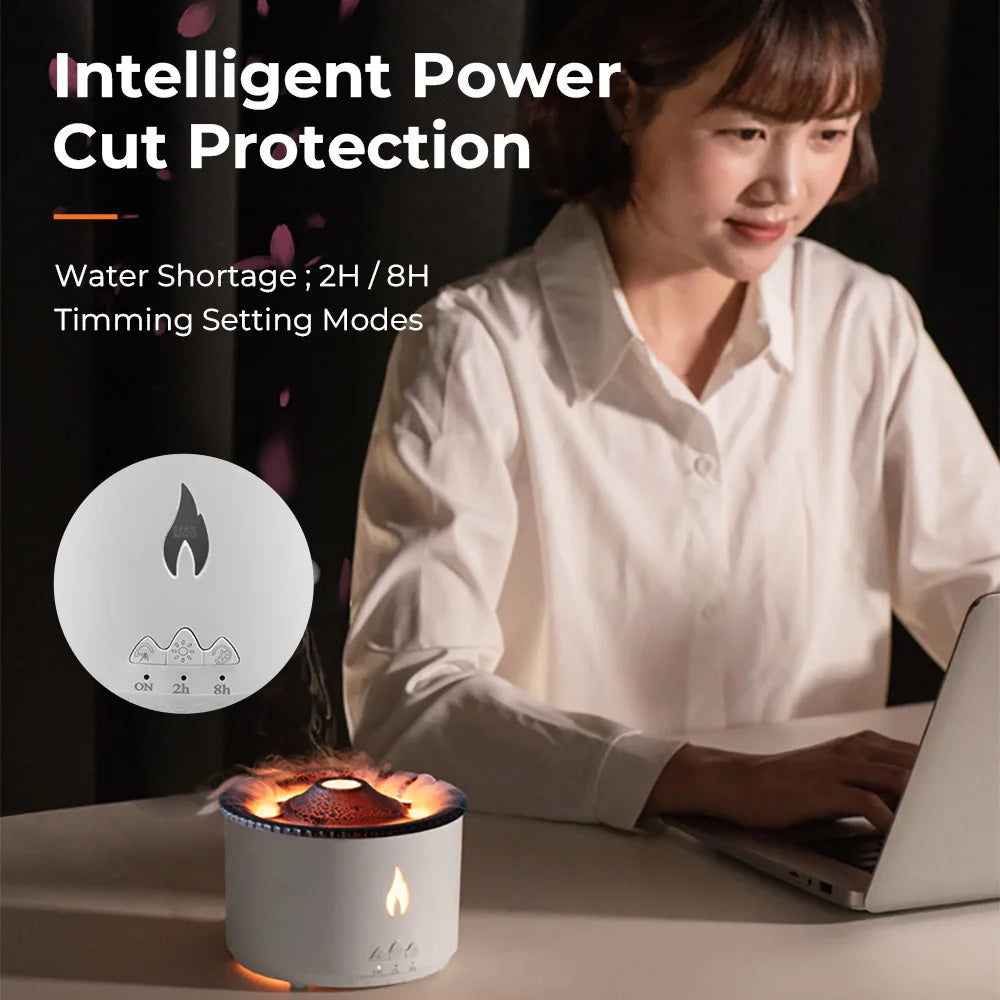 Diffuseur Flamme Volcan – Humidificateur et Parfum d’Ambiance