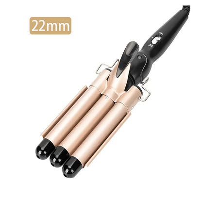 Fer à boucler professionnel en céramique à triple barillet, 20/32 mm, pour tous types de cheveux