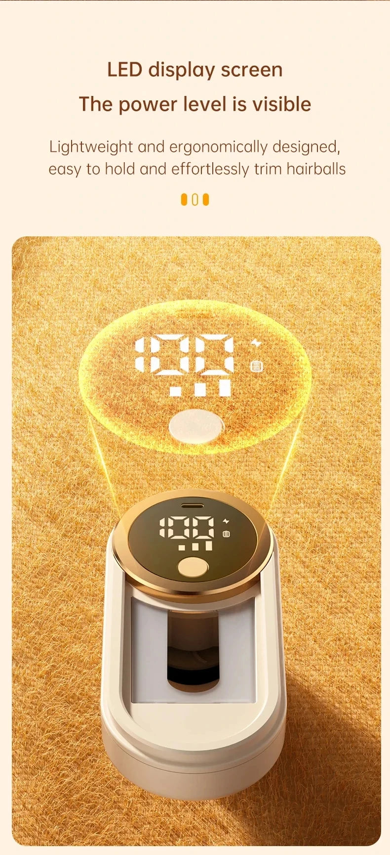 Rasoir anti-peluches électrique portable pour vêtements, écran LED, rechargeable, pour vêtements et tissus
