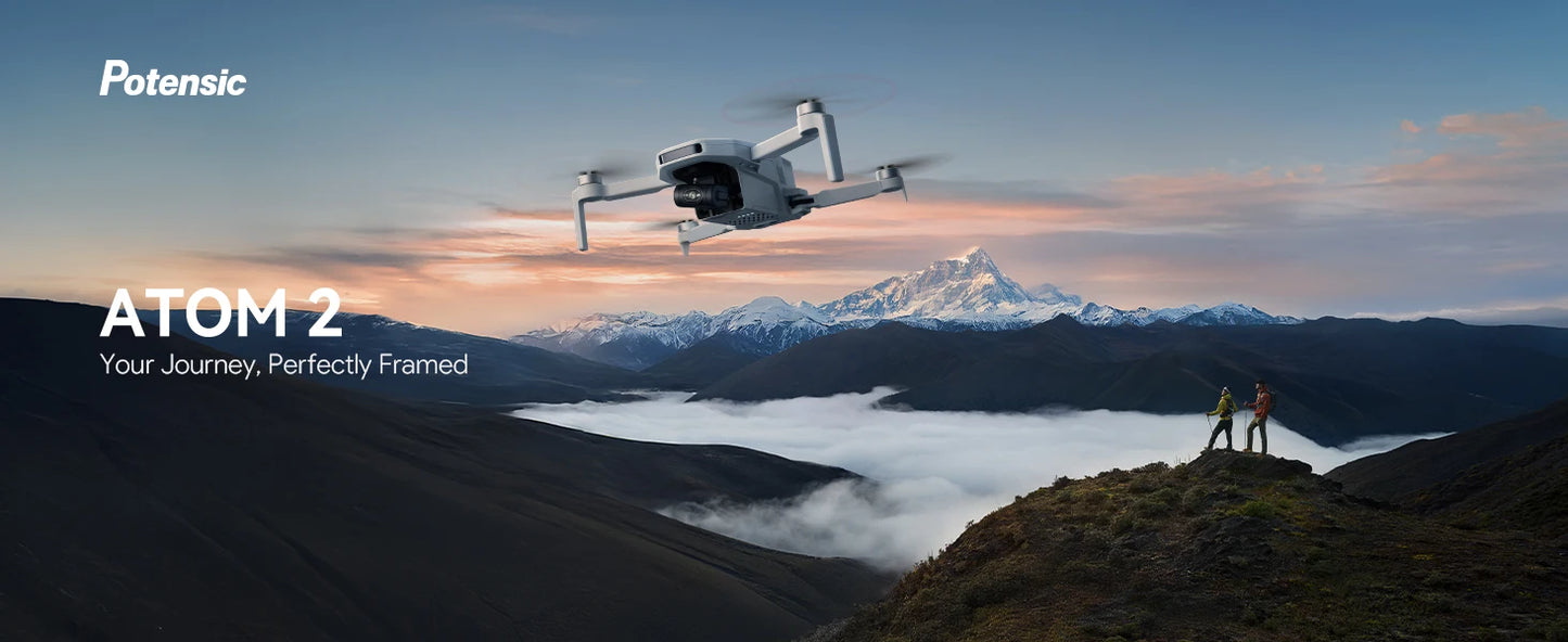 Drone à cardan 3 axes Potensic ATOM 2, vidéo 4K HDR, photo 8K