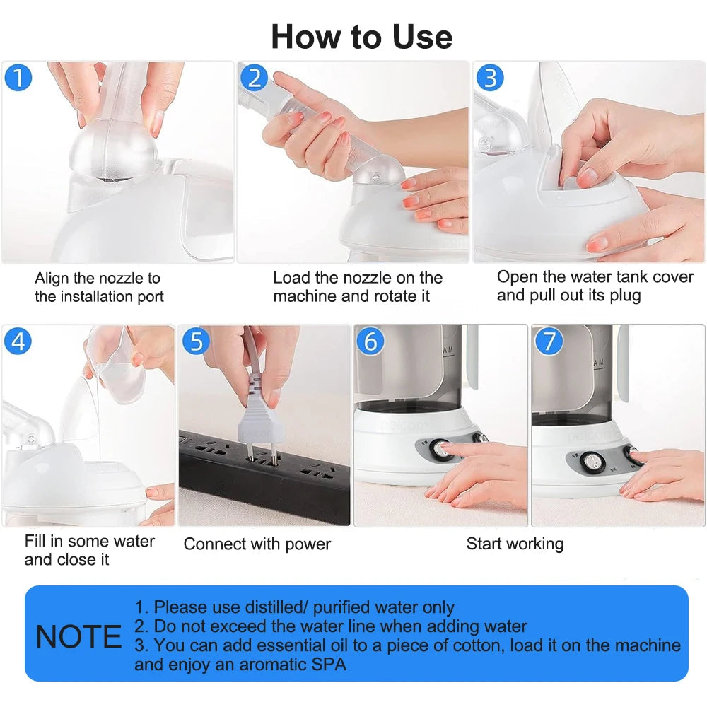 Facial Steamer for Face Facial Vaporizer Professional Face Steamer Hot Warm Mist Sprayer Moisturizing Portable Facial Steamer