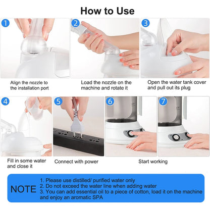 Facial Steamer for Face Facial Vaporizer Professional Face Steamer Hot Warm Mist Sprayer Moisturizing Portable Facial Steamer