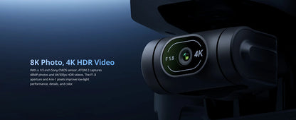 Drone à cardan 3 axes Potensic ATOM 2, vidéo 4K HDR, photo 8K