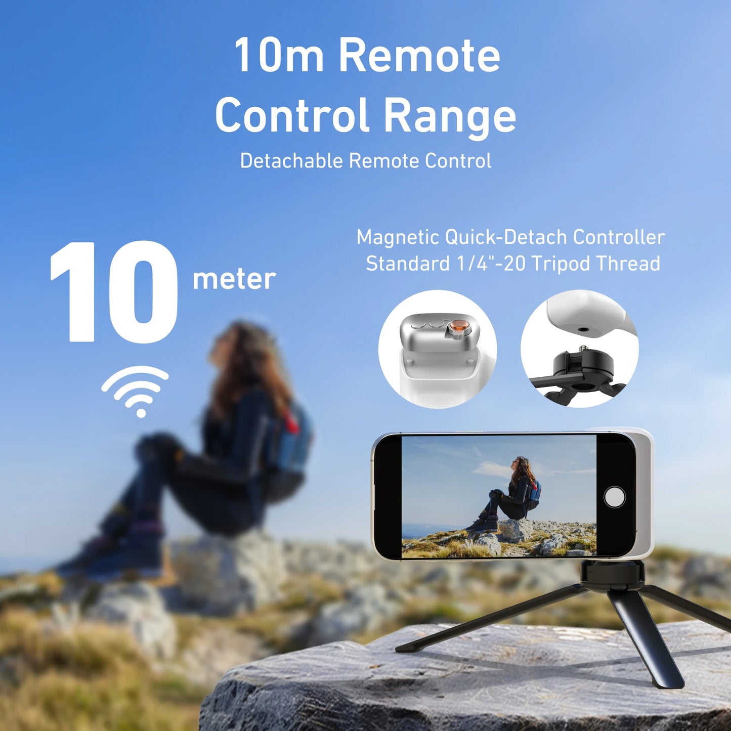 AA Poignée magnétique pour téléphone portable, support de téléphone, aide à la prise de vue, télécommande, pour iPhone, Huawei, Samsung