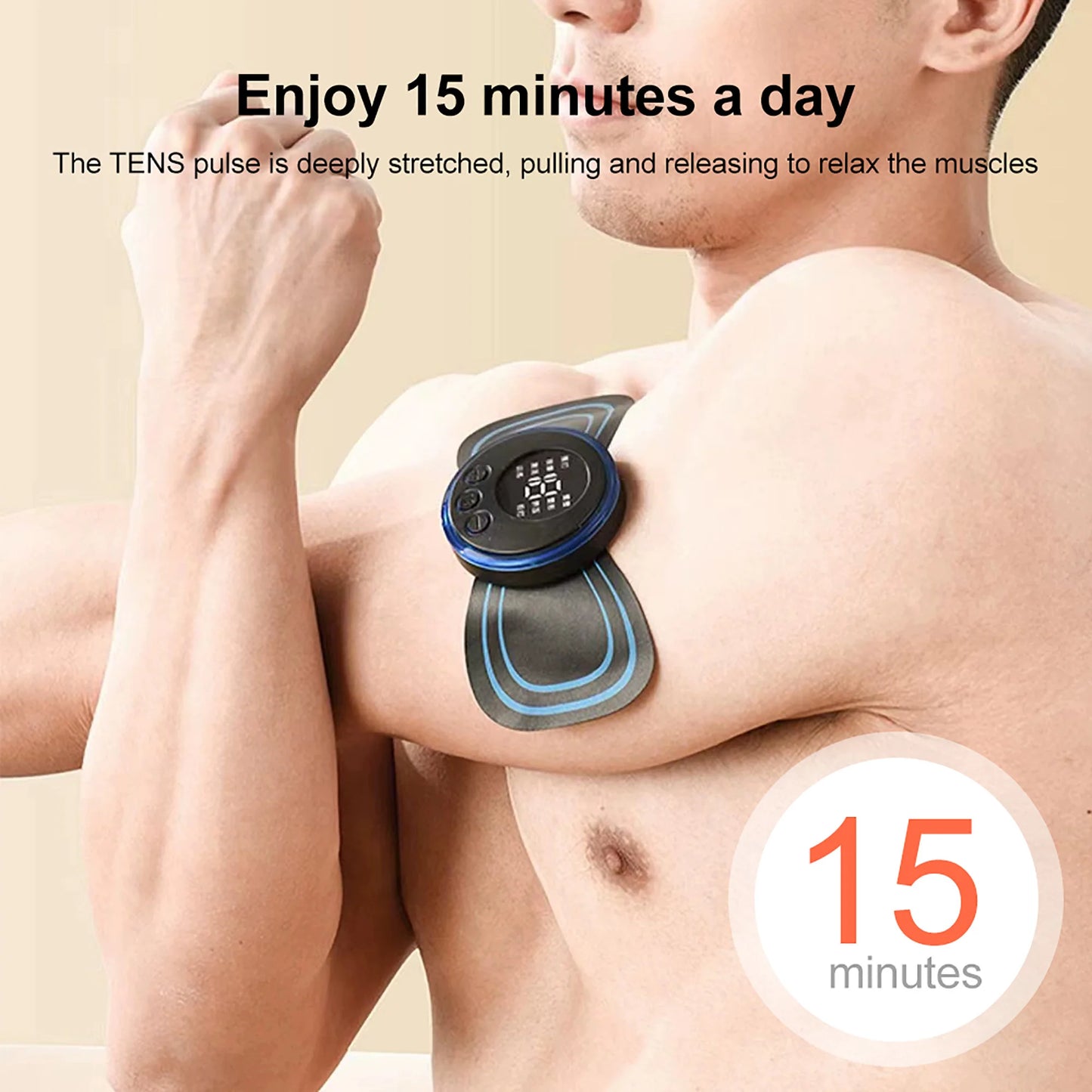 Mini masseur de cou électrique EMS, patch de massage pour les vertèbres cervicales et dorsales, 8 modes, soulage la fatigue musculaire