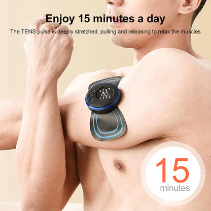 Mini masseur de cou électrique EMS, patch de massage pour les vertèbres cervicales et dorsales, 8 modes, soulage la fatigue musculaire
