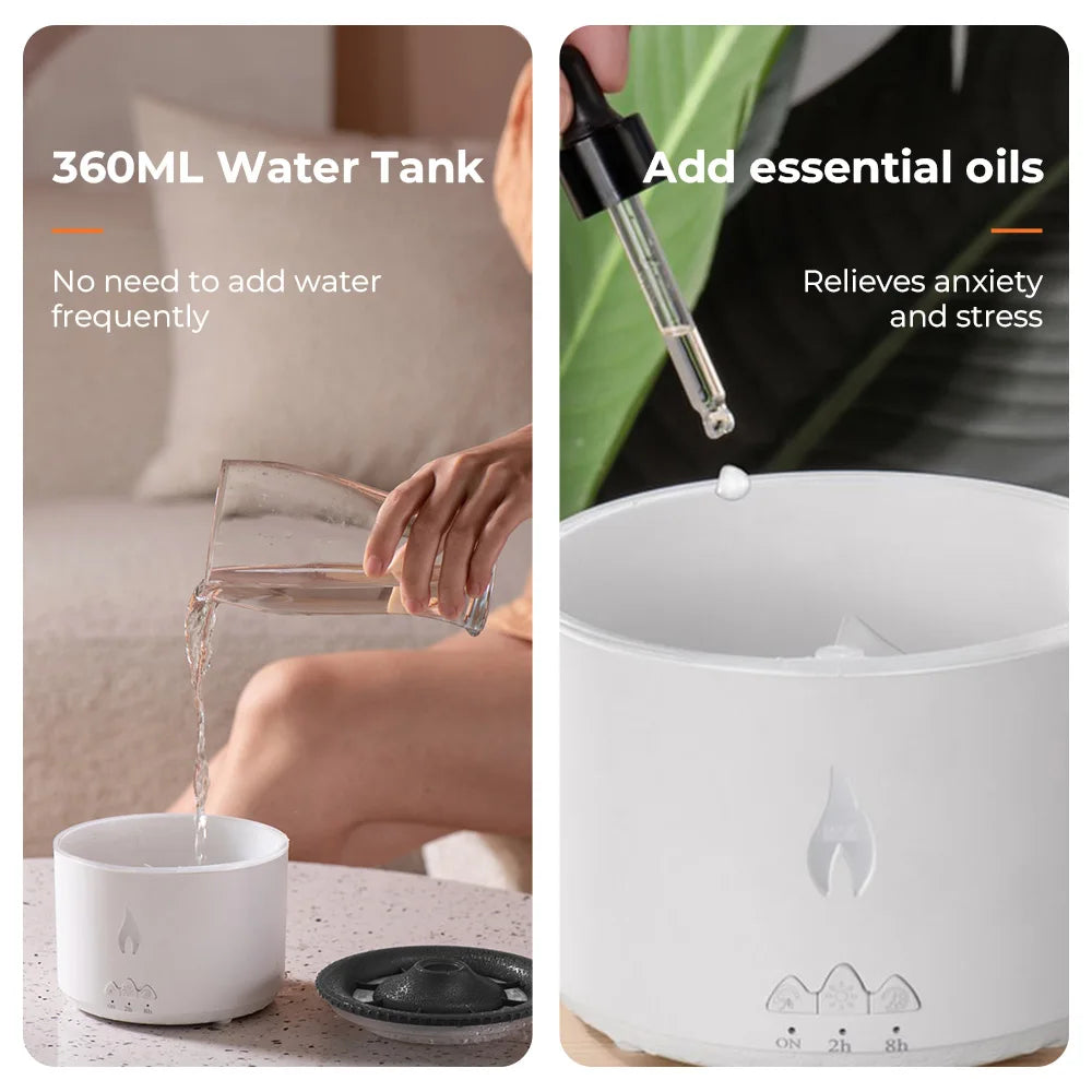 Diffuseur Flamme Volcan – Humidificateur et Parfum d’Ambiance