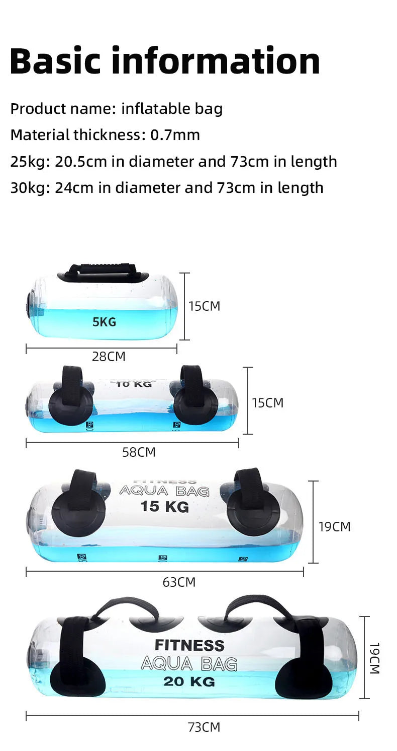 Aqua Bag 5–30 kg – Sac d’eau gonflable pour musculation et fitness