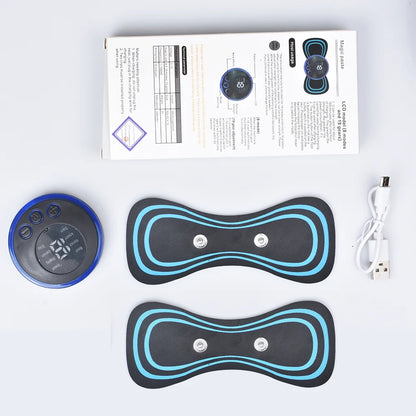Mini masseur de cou électrique EMS, patch de massage pour les vertèbres cervicales et dorsales, 8 modes, soulage la fatigue musculaire