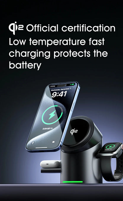 Chargeur sans fil magnétique tactile Android, iPhone, iWatch, Airpods, station de charge rapide