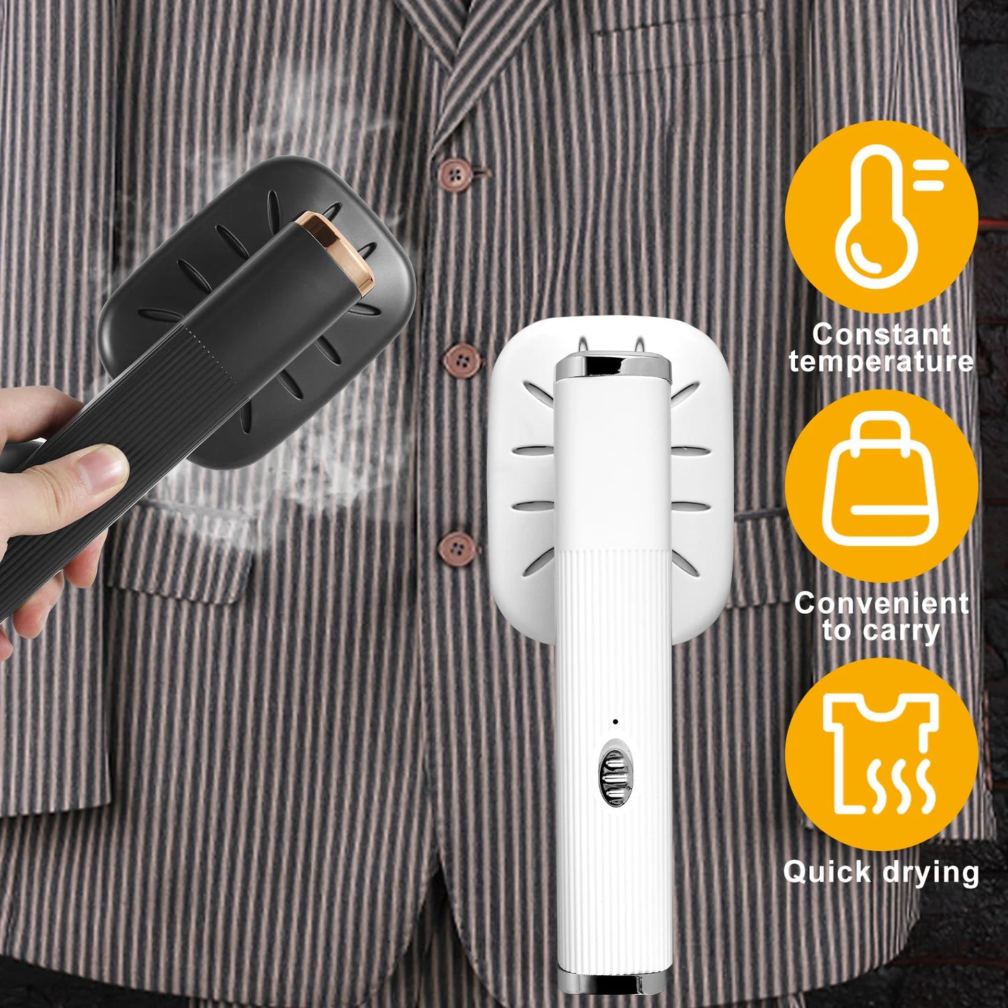 Travel Iron Portable Mini Ironing Machine Garment Steamer Wrinkle Remover Dry and Wet Handheld Steam Iron for Fabric Clothes
