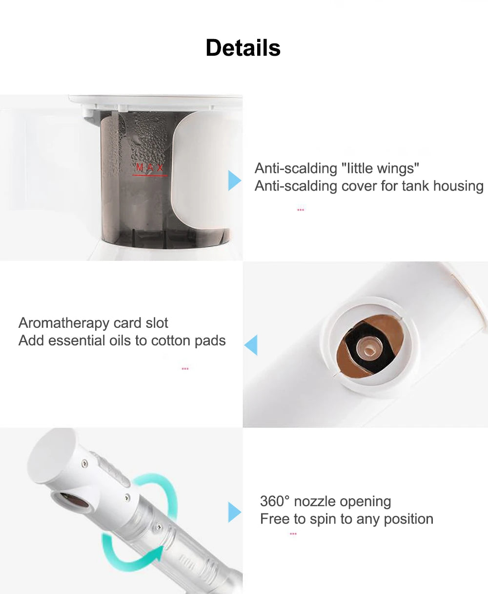 Facial Steamer for Face Facial Vaporizer Professional Face Steamer Hot Warm Mist Sprayer Moisturizing Portable Facial Steamer