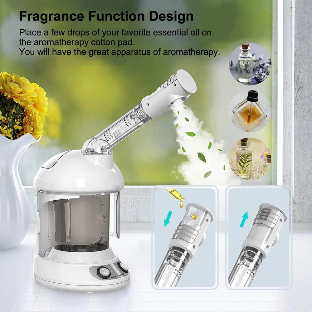 Facial Steamer for Face Facial Vaporizer Professional Face Steamer Hot Warm Mist Sprayer Moisturizing Portable Facial Steamer