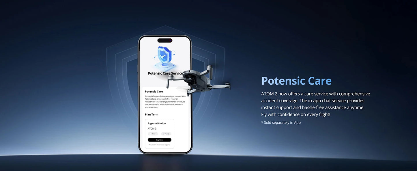 Drone à cardan 3 axes Potensic ATOM 2, vidéo 4K HDR, photo 8K