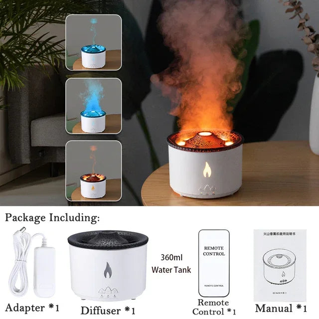 Diffuseur Flamme Volcan – Humidificateur et Parfum d’Ambiance